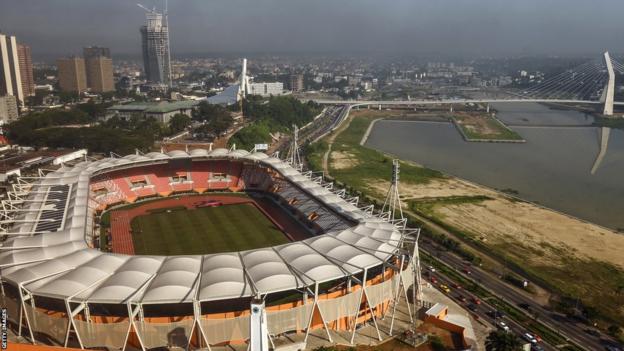 A general view of the Felix Houphouet-Boigny Stadium in Abidjan